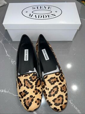 NIB Steve Madden Leopard Print Flats - Tan & Black US 10